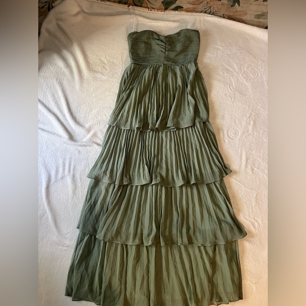 Lulus Seriously Sensational Sage Brush Strapless
Tiered Maxi Dress - Picture 5 of 10